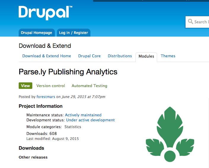 drupal, parse.ly